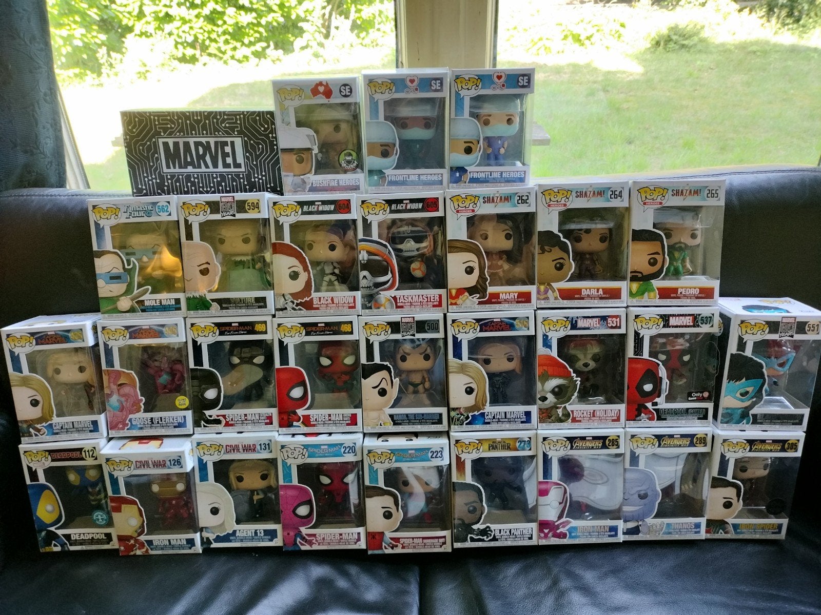 Grote collectie Funko Pop! figuren (Marvel, Shazam, etc.), Ophalen of Verzenden, Zo goed als nieuw