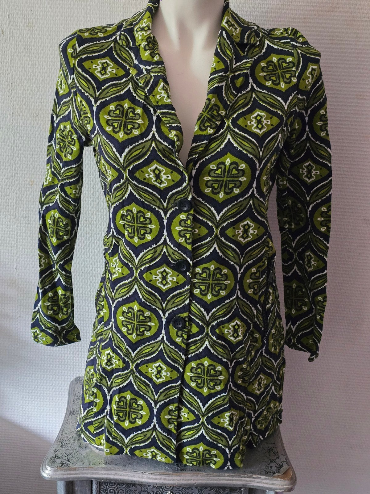 ZoSo dames Groen/Blauw Patroon Blazer maat S, ZoSo, Ophalen of Verzenden, Zo goed als nieuw, Jasje