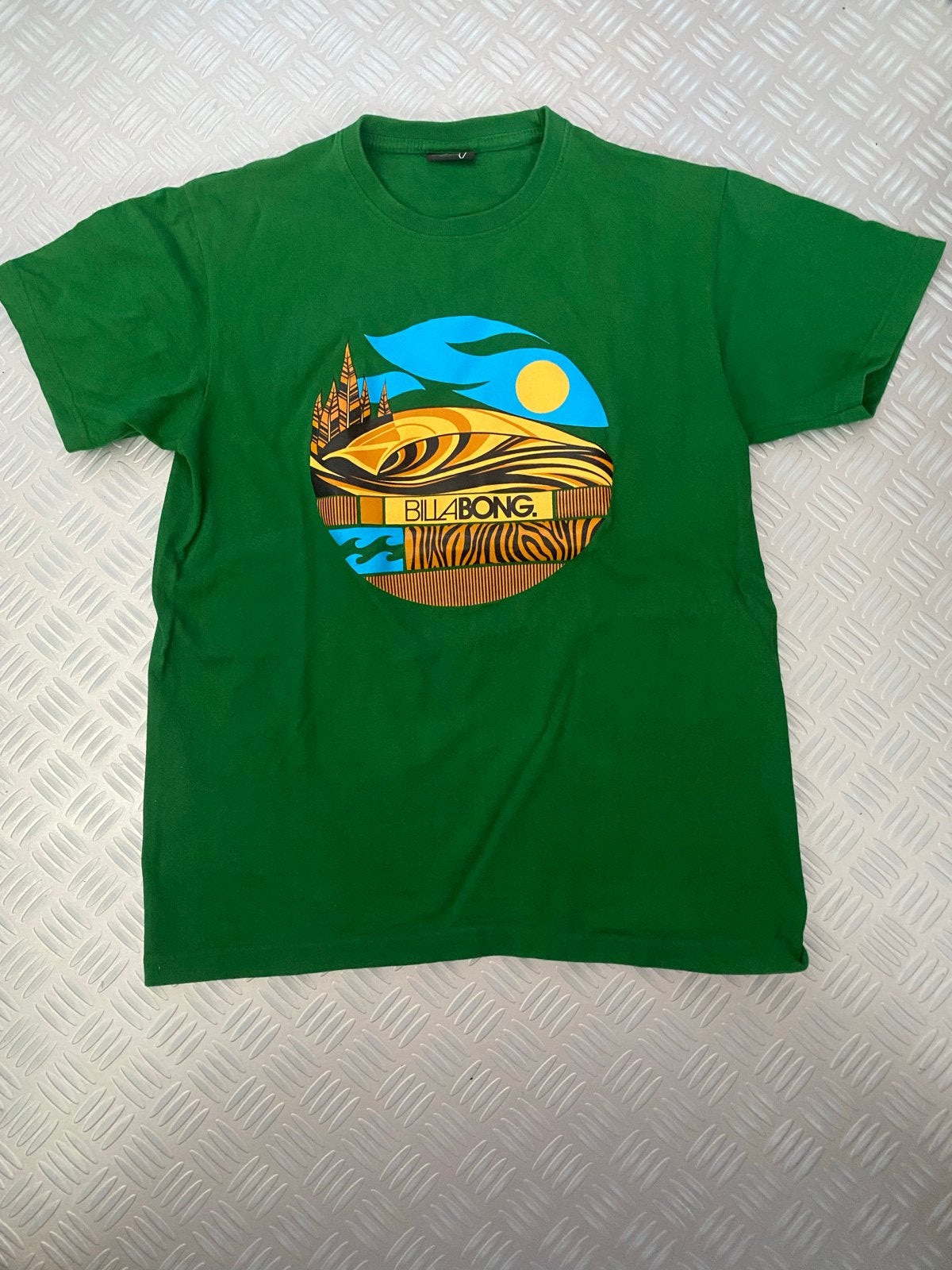 Billabong T-shirt Groen met Print - Maat M, Ophalen of Verzenden, Gedragen, Maat 48/50 (M), Groen
