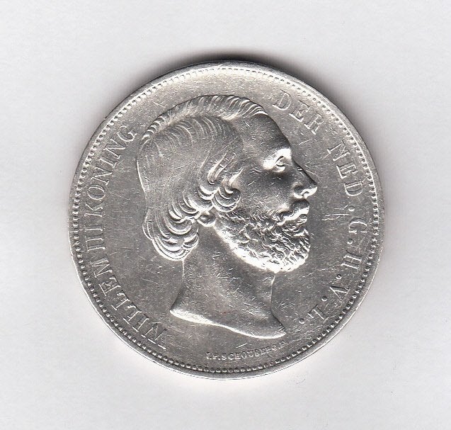 Willem III - 2 1/2 gulden 1871 P -Sch.597, Ophalen of Verzenden, Koning Willem III, 2½ gulden, Zilver