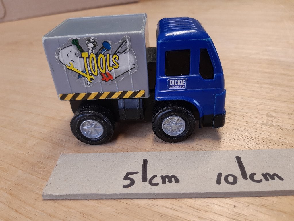 Dickie Toys Vrachtwagen Blauw 10 cm, Ophalen of Verzenden, Gebruikt