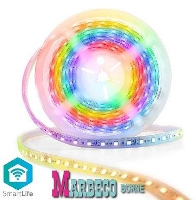 SmartLife Ledstrip WiFi, Afstandsbediening, Multicolor, 5 m