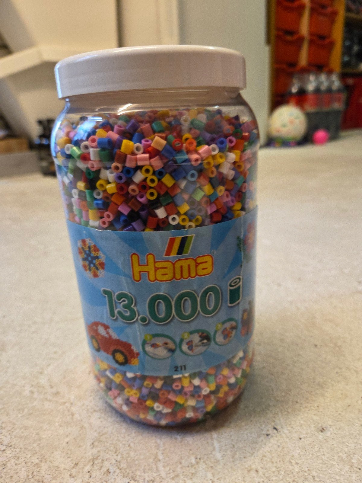 Grote pot Hama strijkkralen 13.000 NIEUW, Overige thema's, Overige typen, Nieuw, Meerkleurig