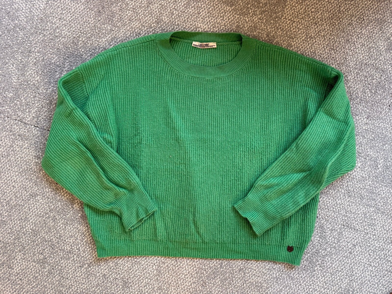 Zwangerschapstrui groen - Love2Wait maat L, Kleding | Dames, Trui of Vest, Ophalen of Verzenden, Zo goed als nieuw, Maat 36 (S)