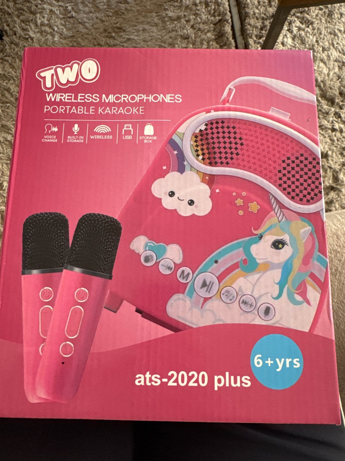 Leuke draagbare karaoke set met 2 microfoons voor kinderen, Ophalen, Nieuw, Complete set