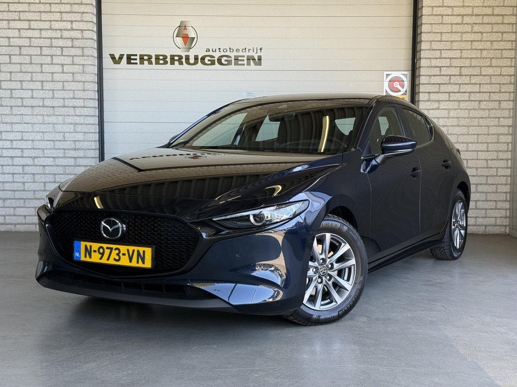 Mazda 3 2.0 e-SkyActiv-X M Hybrid 186 Comfort | NL Auto | Na, Auto's, Mazda, Stof, Gebruikt, Blauw, Automatische klimaatregeling