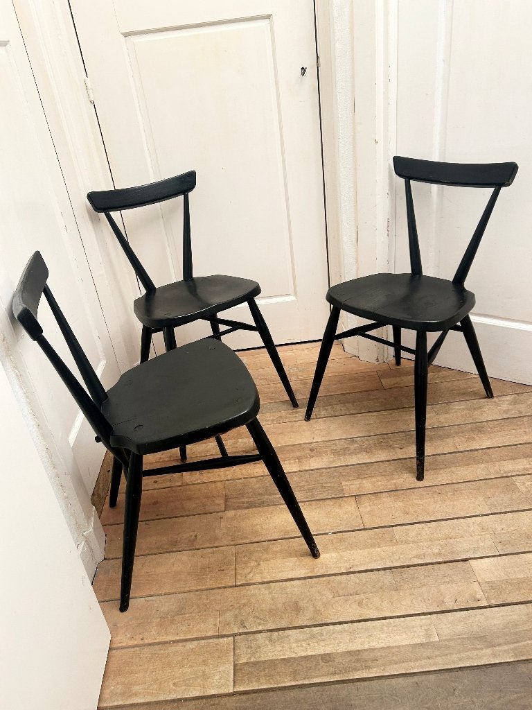 3 vintage stapelbare spijlenstoelen - B.S. 1960/Kitemark, Ophalen, Gebruikt, Brits/UK/Engeland Mid-Century-Modern en Scandinavisch