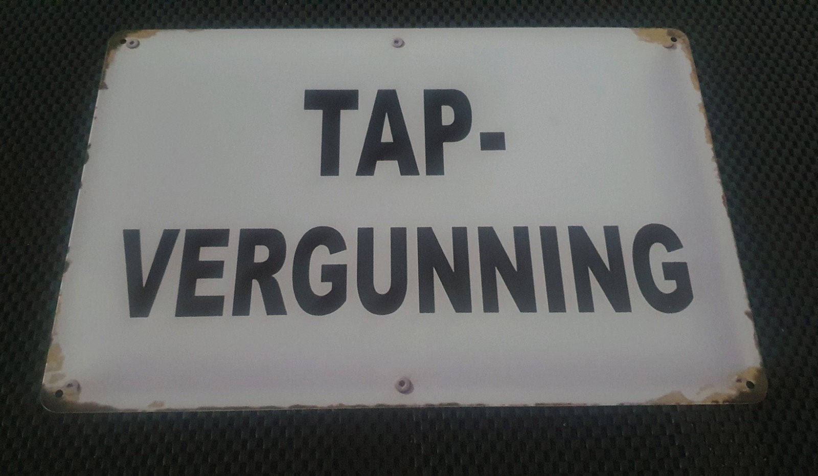 'TAP-VERGUNNING' wandbord - 30x20 cm, Ophalen of Verzenden, Nieuw