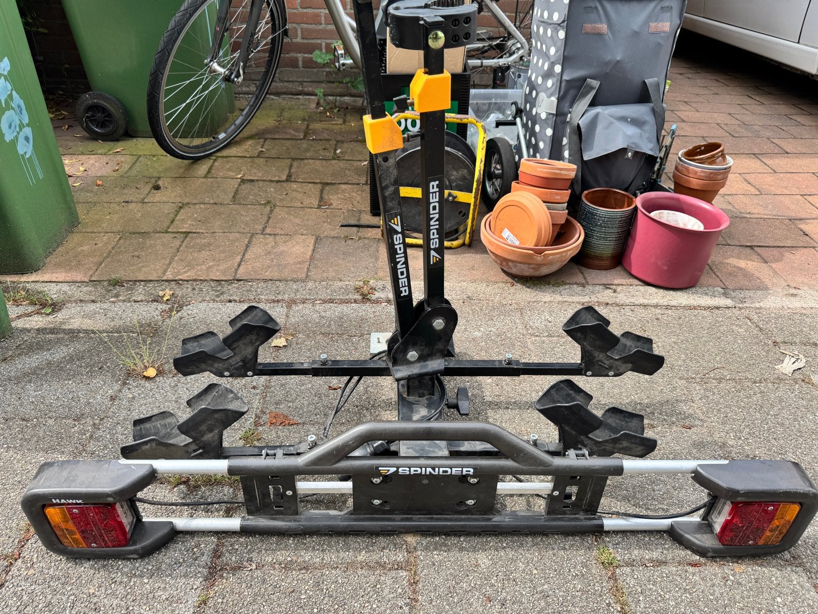 Spinder Hawk Trekhaak Fietsendrager - 2 fietsen, Auto diversen, Fietsendragers, Ophalen, Gebruikt, 2 fietsen, Trekhaakdrager