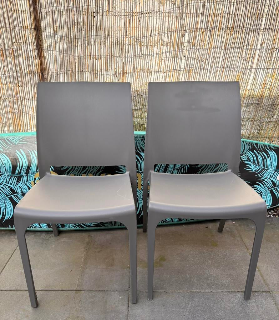Xenos tuinstoel x2 €18, Ophalen, Gebruikt, Kunststof, Stapelbaar