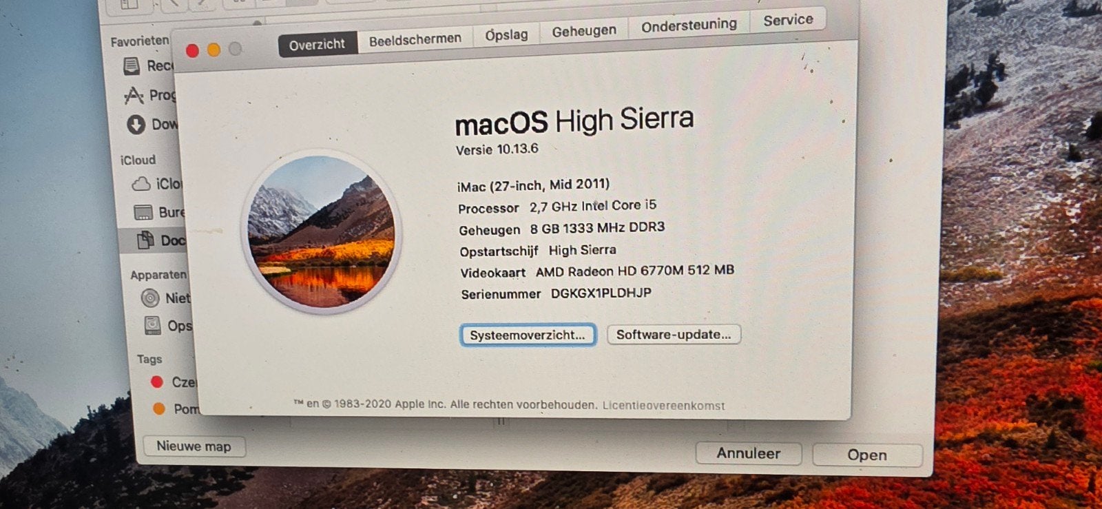 Apple iMac (27-inch, Mid 2011) 2.7 GHz Intel Core i5, Computers en Software, Apple Desktops, Gebruikt, 2 tot 3 Ghz, 8 GB, IMac