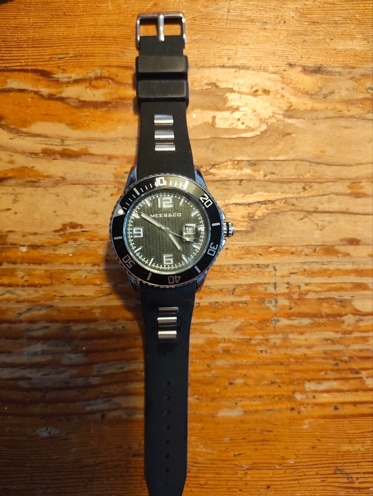 Mees & Co Dutch Design Herenhorloge - Zwart/Zilver, Overige merken, Gebruikt, Staal, Polshorloge