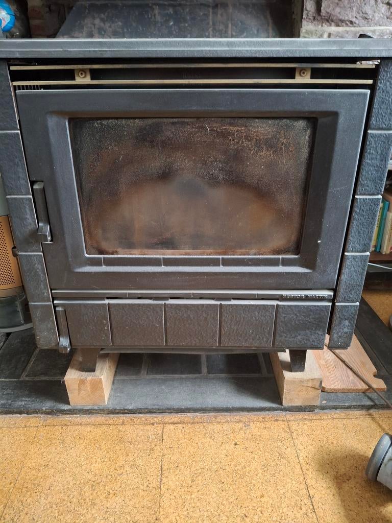 Hout en kolenkachel in gietijzer, Huis en Inrichting, Kachels, Ophalen, Hout, Houtkachel