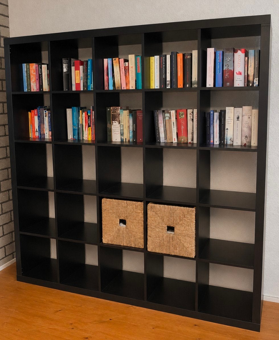 IKEA EXPEDIT vakkenkast 55 zwartbruin – 185  185 cm, Ophalen, Gebruikt, 150 tot 200 cm, 150 tot 200 cm