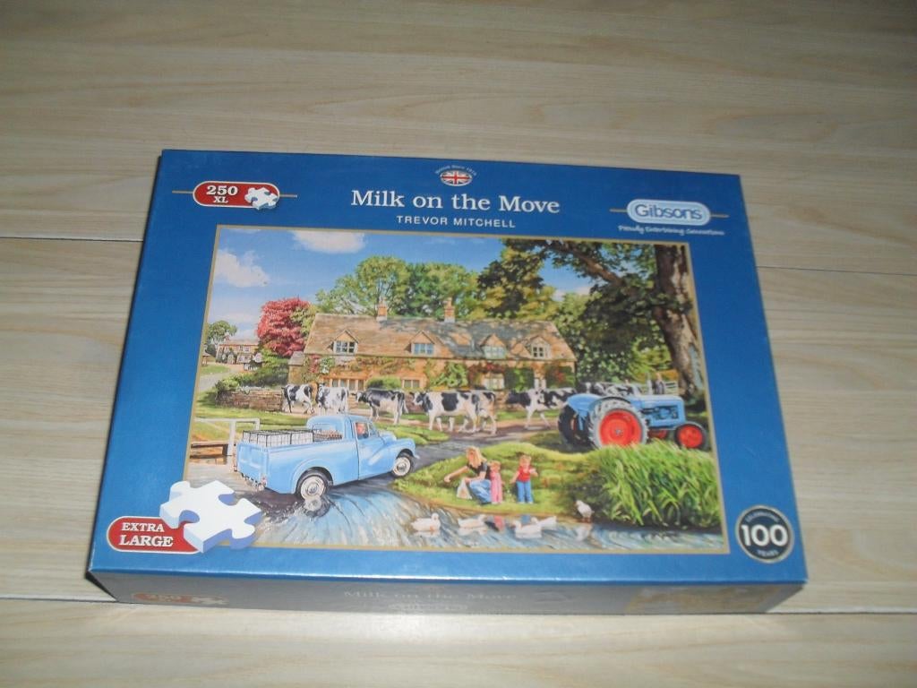 Gibsons puzzle 250 XL stukjes Milk on the Move, Ophalen, Minder dan 500 stukjes, Zo goed als nieuw, Legpuzzel