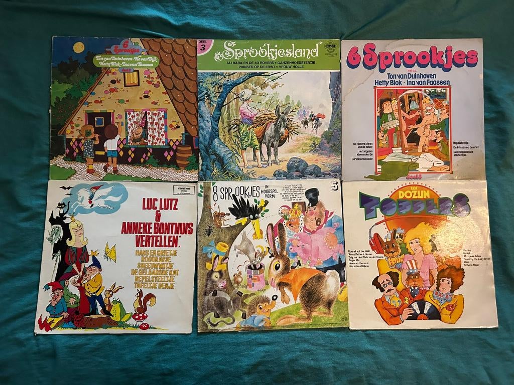 28 LP's Sprookjes (ook per stuk te koop), Gebruikt, Kinderen en Jeugd, 1980 - 1989, Ophalen of Verzenden
