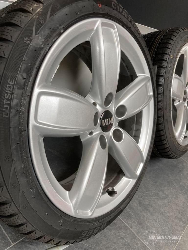 17'' orig Mini Cooper / One velgen + winterbanden 5x112, Gebruikt, -, -, Banden en Velgen