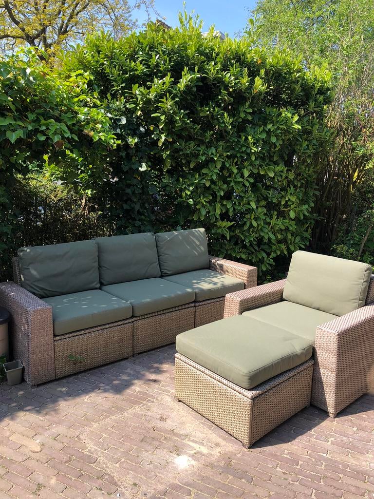 Wicker lounge set IKEA Solleron, Tuin en Terras, Tuinsets en Loungesets, Ophalen, Zo goed als nieuw, Wicker, Stoel
