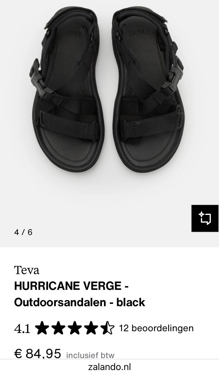 TEVA’, MAAT 42, NIEUWPRIJS 84,95 EURO, HURRICANE VERGE, Kleding | Heren, Schoenen, Sandalen, Zwart, Nieuw, Ophalen of Verzenden