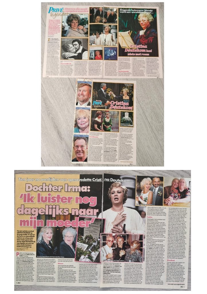 Cristina Deutekom tijdschrift artikelen 5 pagina’s, Verzenden, Zo goed als nieuw, Tv, Overige typen