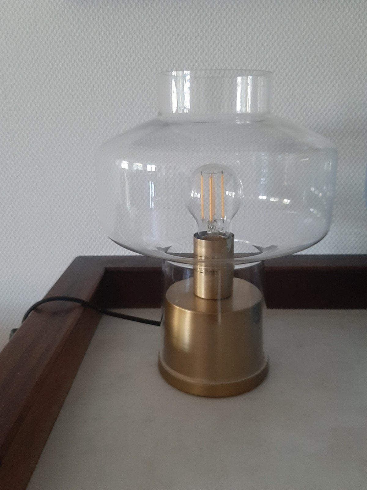 2 Leuke moderne tafel/schemerlampen €30, Huis en Inrichting, Lampen | Tafellampen, Ophalen, Goud, Overige fittingen, Zo goed als nieuw