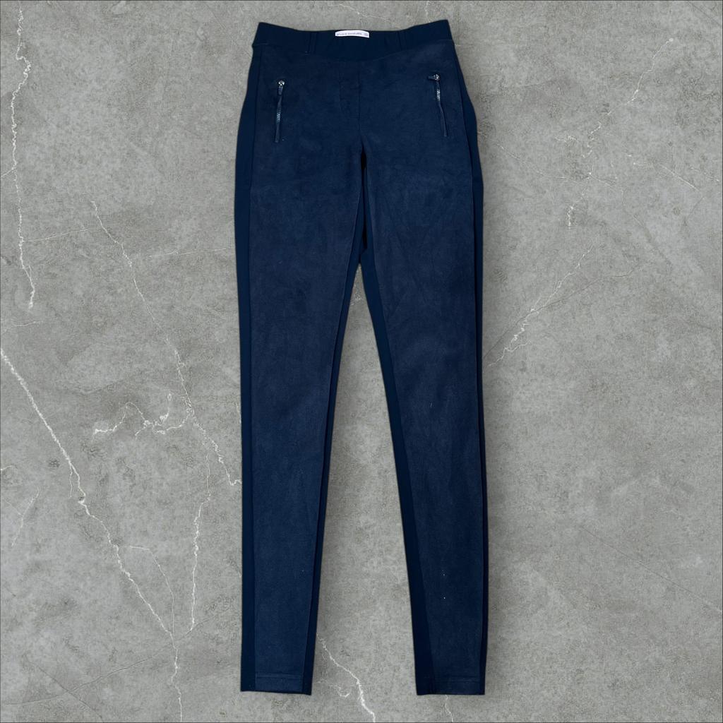 Studio Anneloes Black Suede  Stretch Slim Tapere Trousers XS, Ophalen of Verzenden, Zo goed als nieuw, Zwart, Lang
