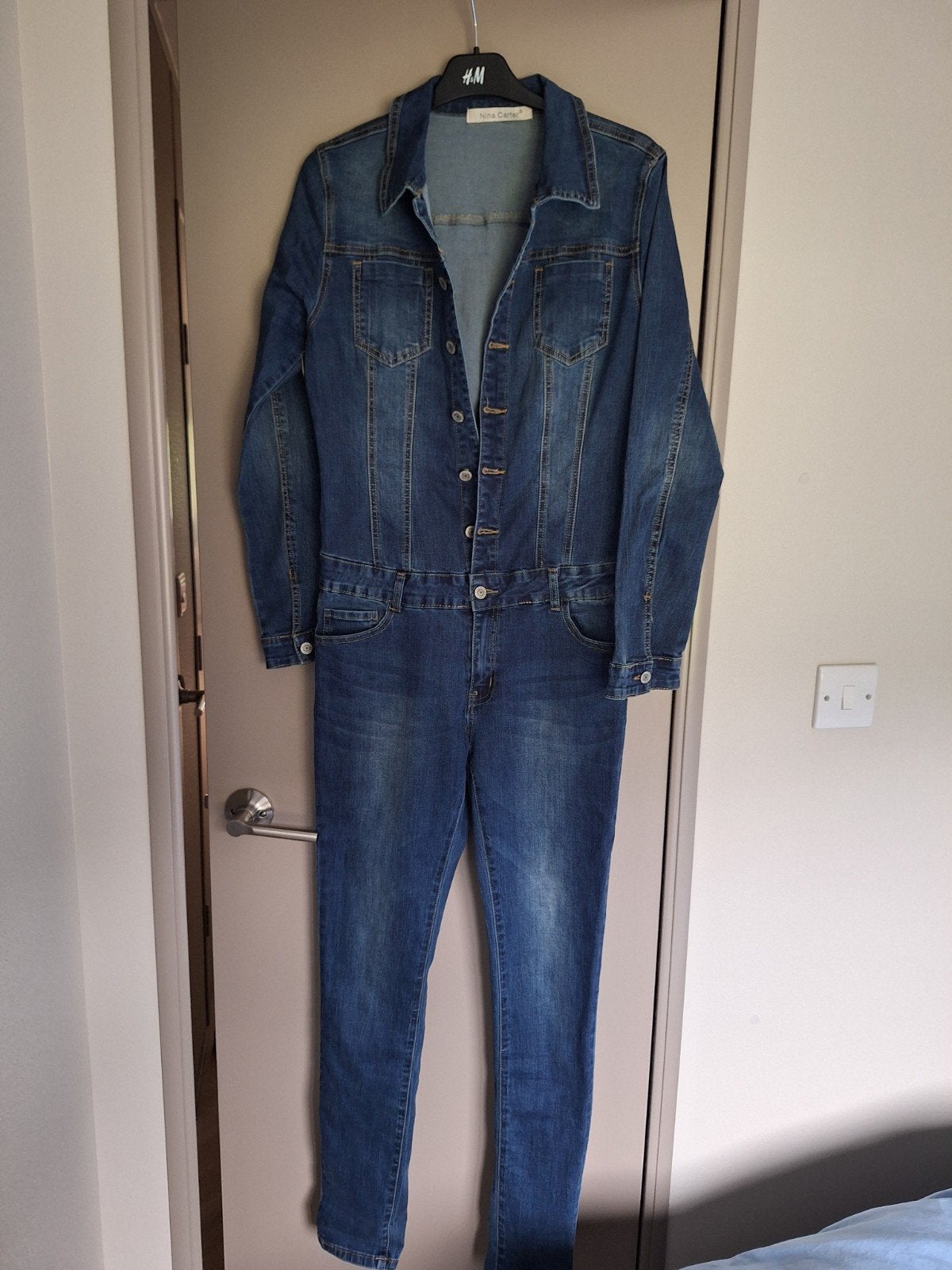 Mooie jeans jumpsuit te koop, Kleding | Dames, Jumpsuits, Ophalen of Verzenden, Zo goed als nieuw, Maat 38/40 (M), Blauw