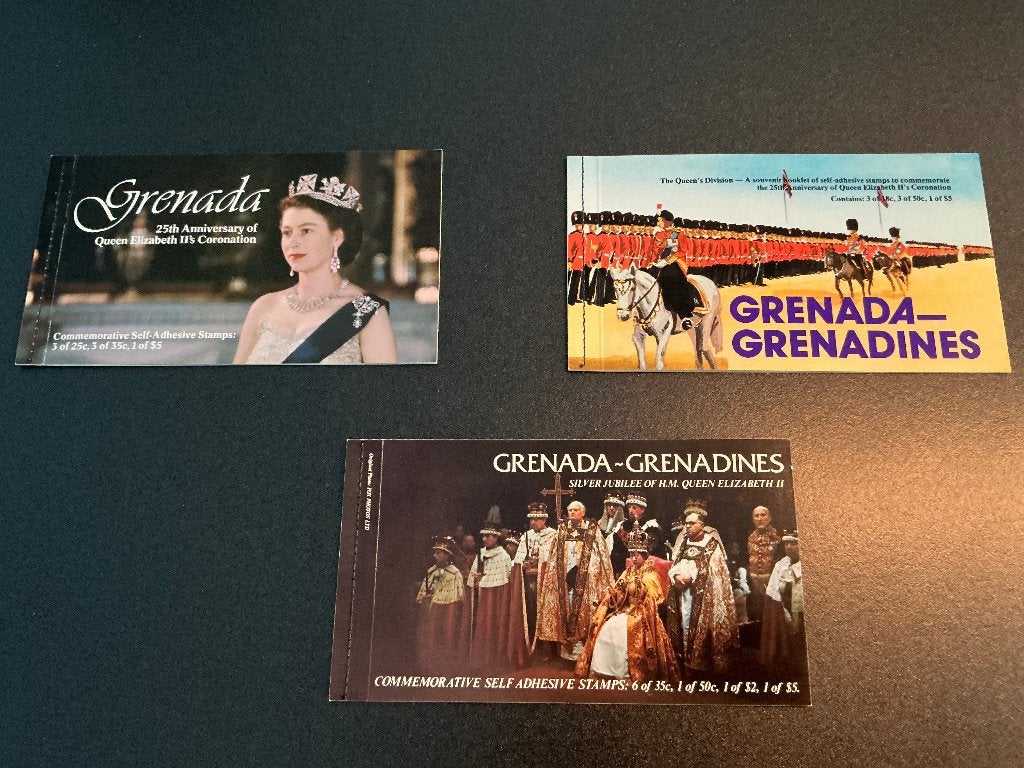 3x Vintage Postzegelboekje Queen Elizabeth II Jubileu1977/78, Verzenden, Kaart, Foto of Prent