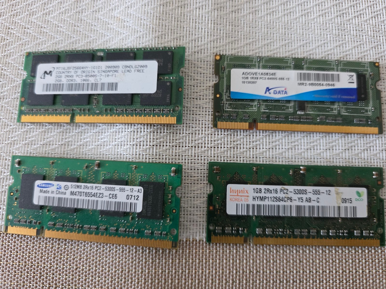 Diverse RAM Geheugenmodules (DDR2, DDR3) voor Laptops, PC2-5300S, PC3-8500S, Ophalen of Verzenden, DDR2, Laptop