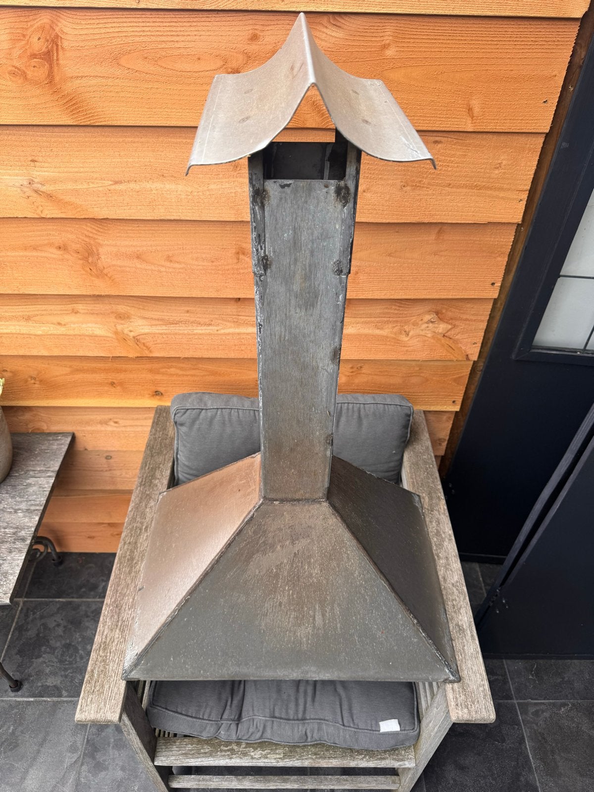 RVS Schoorsteenkap voor BBQ of Buitenkeuken, Ophalen, Gebruikt, Houtskool, Vrijstaand