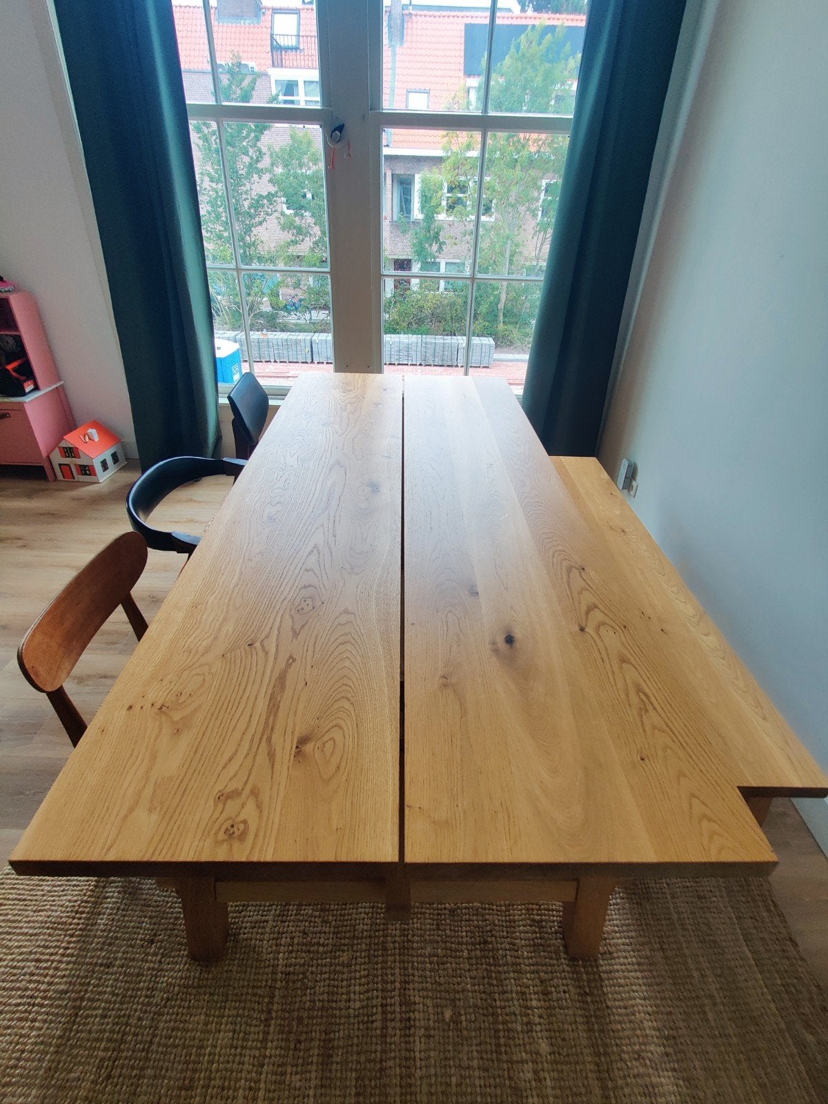 IKEA Möckelby eettafel - Zo goed als nieuw (2023), Ophalen, 100 tot 150 cm, Eikenhout, 200 cm of meer