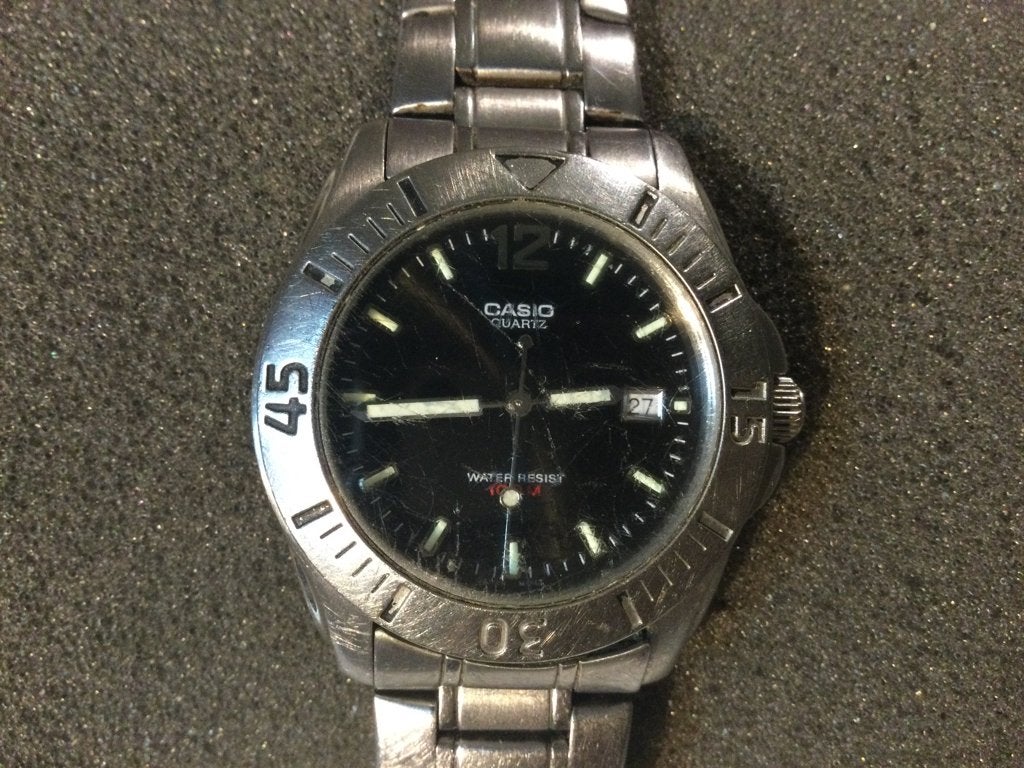 CASIO vintage (k weet niet of het werkt.), Sieraden, Tassen en Uiterlijk, Horloges | Heren, Gebruikt, Staal, Polshorloge, Ophalen of Verzenden