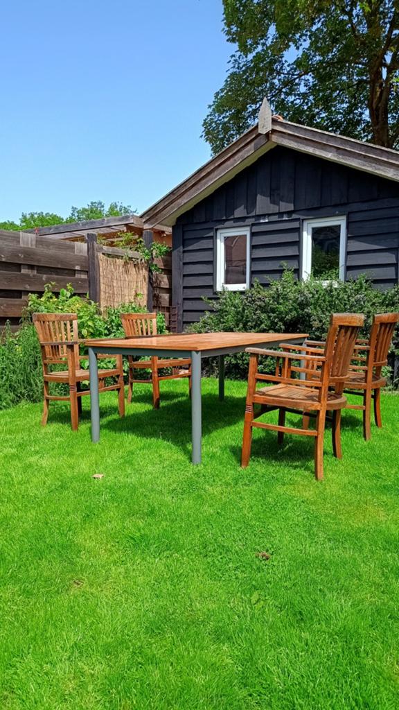 Teakhouten hardhouten tuinset tuinstoelen tafel 180 x 90, Ophalen, Gebruikt, Teakhout
