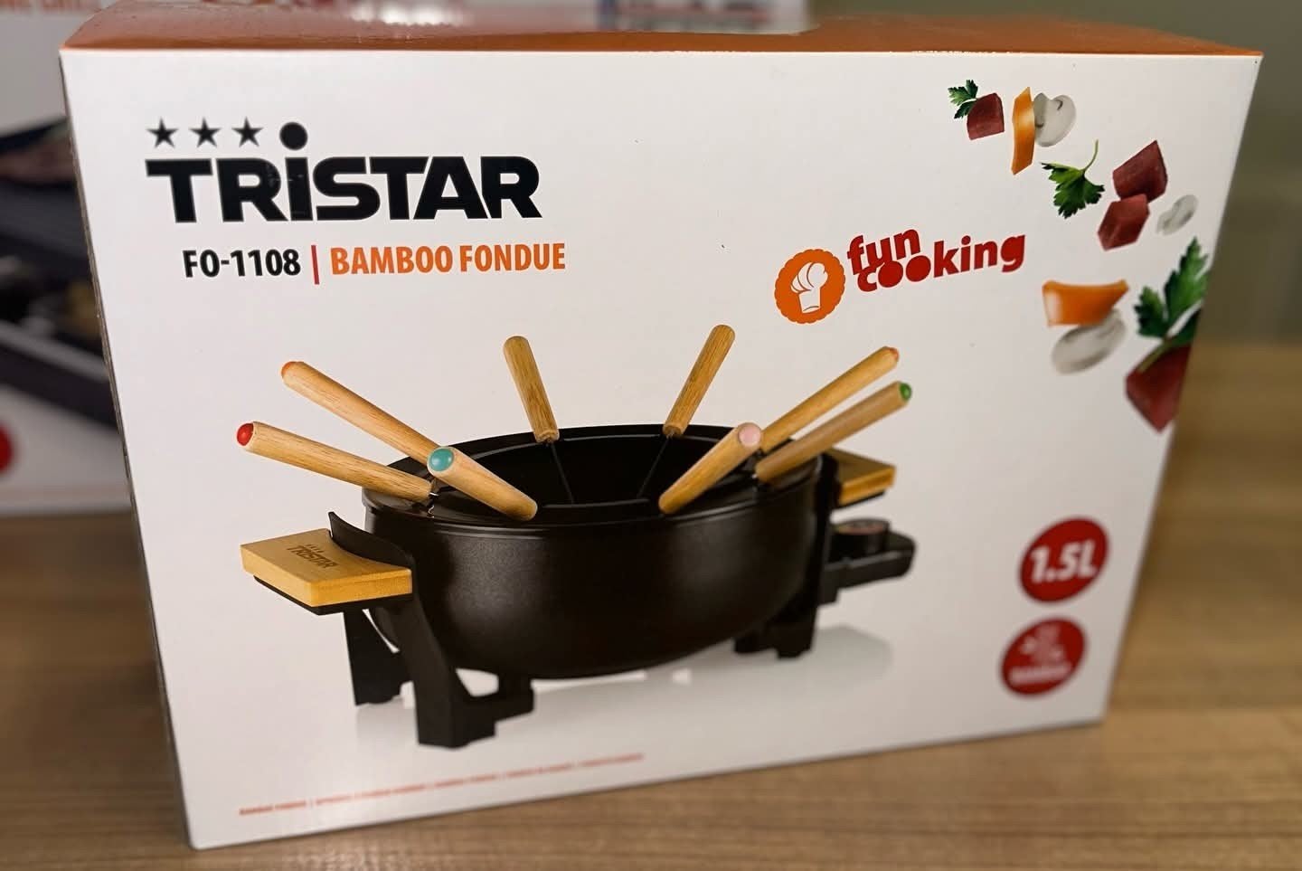 Tristar FO-1108 Bamboe Fondue - 1.5L, Ophalen, Nieuw, Elektrisch