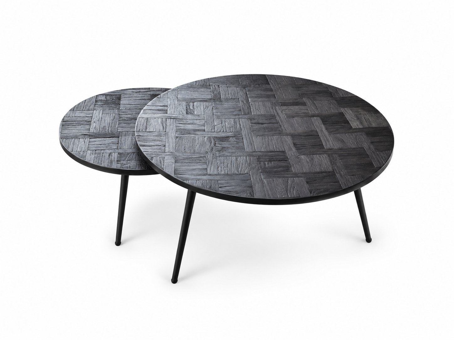 Set van 2 ronde bijzettafels - Zo goed als nieuw!, Ophalen, Minder dan 45 cm, Minder dan 55 cm, Rond