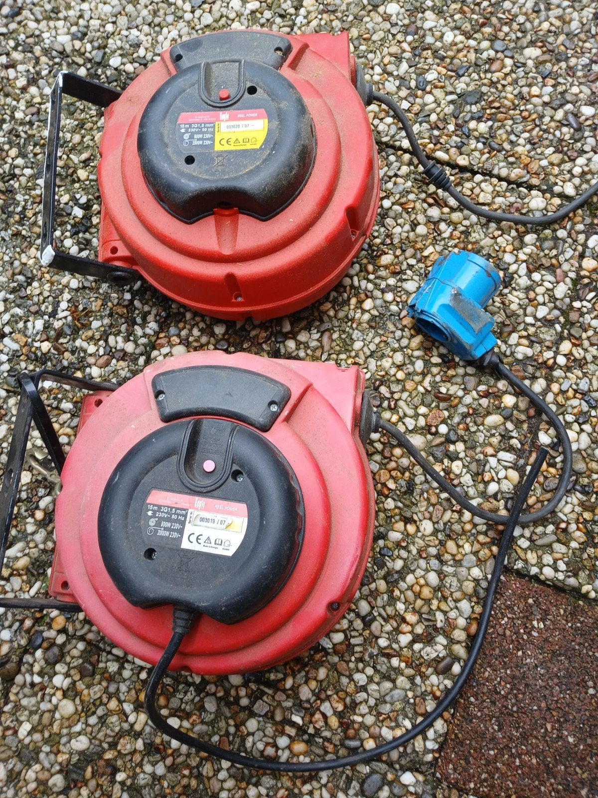 2x 230v haspel, Ophalen, Gebruikt, Kabel of Snoer