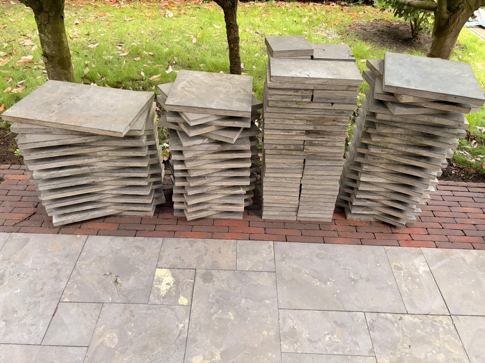 Bluestone tegels 17,6 m2, Ophalen, Gebruikt, Terrastegels, Natuursteen