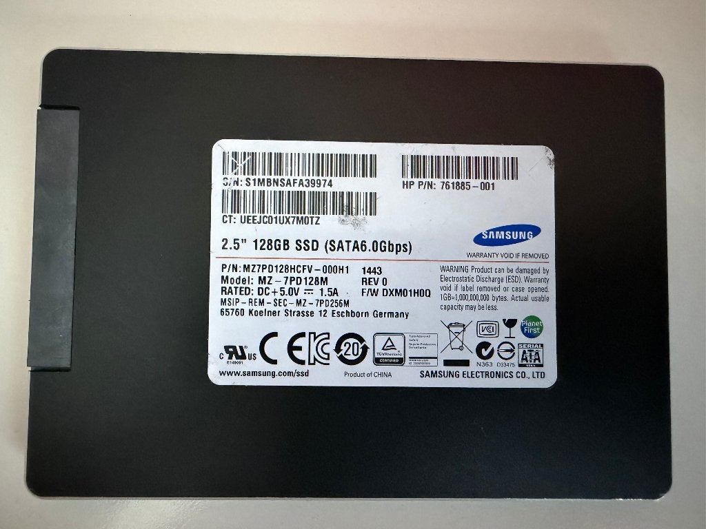 Samsung 128GB SSD SATA 2.5", Computers en Software, Harde schijven, Gebruikt, Ophalen of Verzenden, Samsung, Laptop