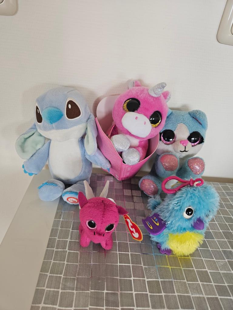 Leuke knuffelbundel: Stitch, eenhoorn, kat en meer!, Eenhoorn, Disney, Blauw, Ophalen of Verzenden