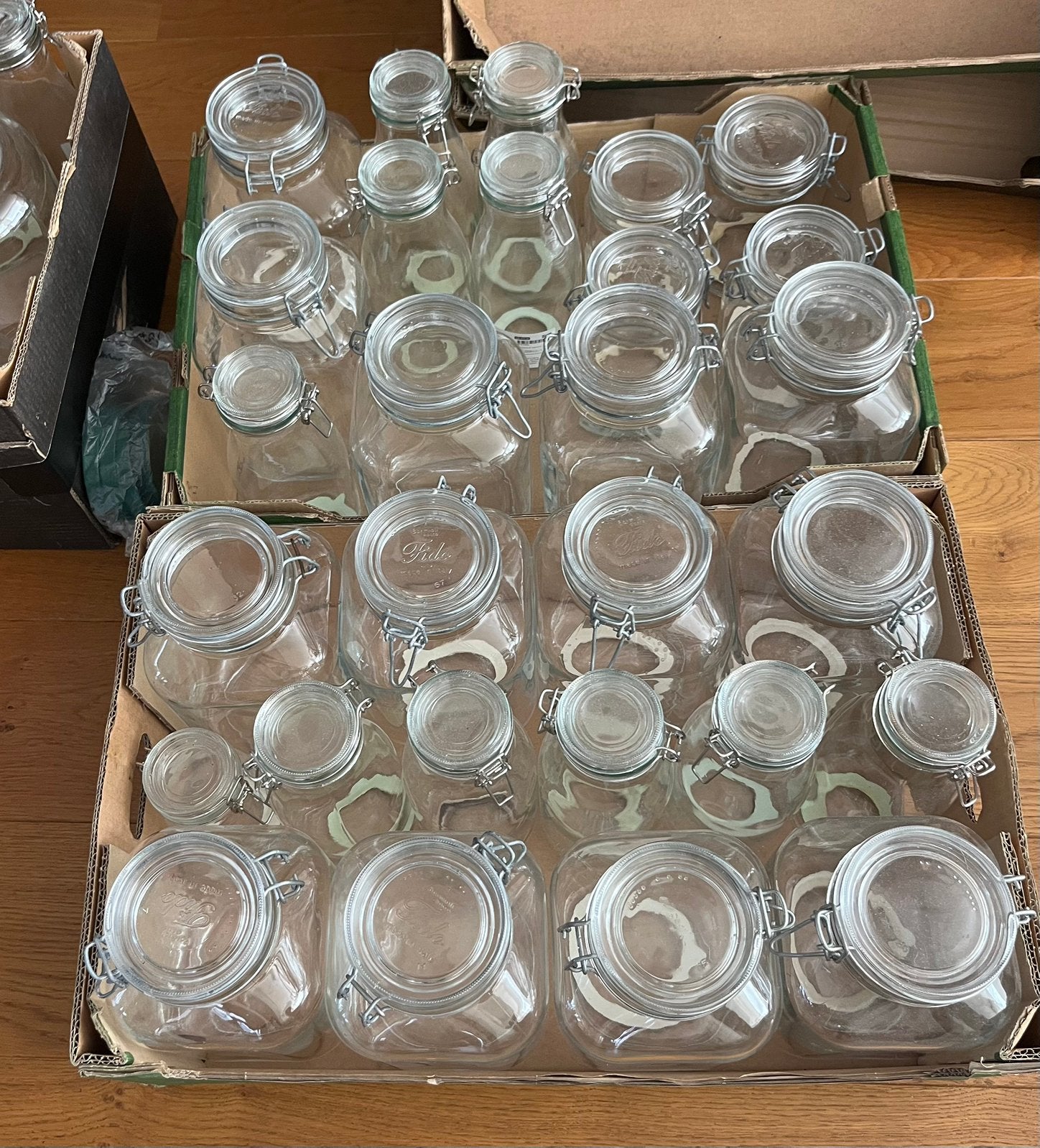 Grote partij Weck Potten  / Weck Glazen  / Weck Flessen zgan, Ophalen, Zo goed als nieuw, Glas, Pot, Bus of Blik