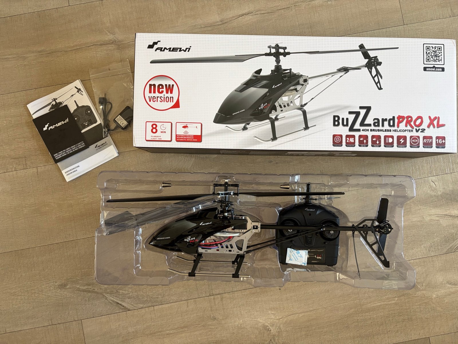 Amewi Buzzard Pro XL RC Helikopter - Nieuw in doos, Elektro, RTF (Ready to Fly), Helikopter, Nieuw