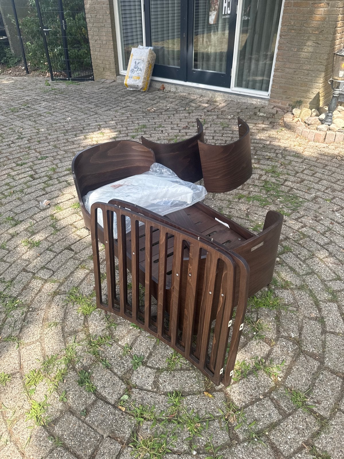 Leander Meegroeibed Walnoot - Chique Design 0-6 jaar, Ophalen, Gebruikt, Ledikant