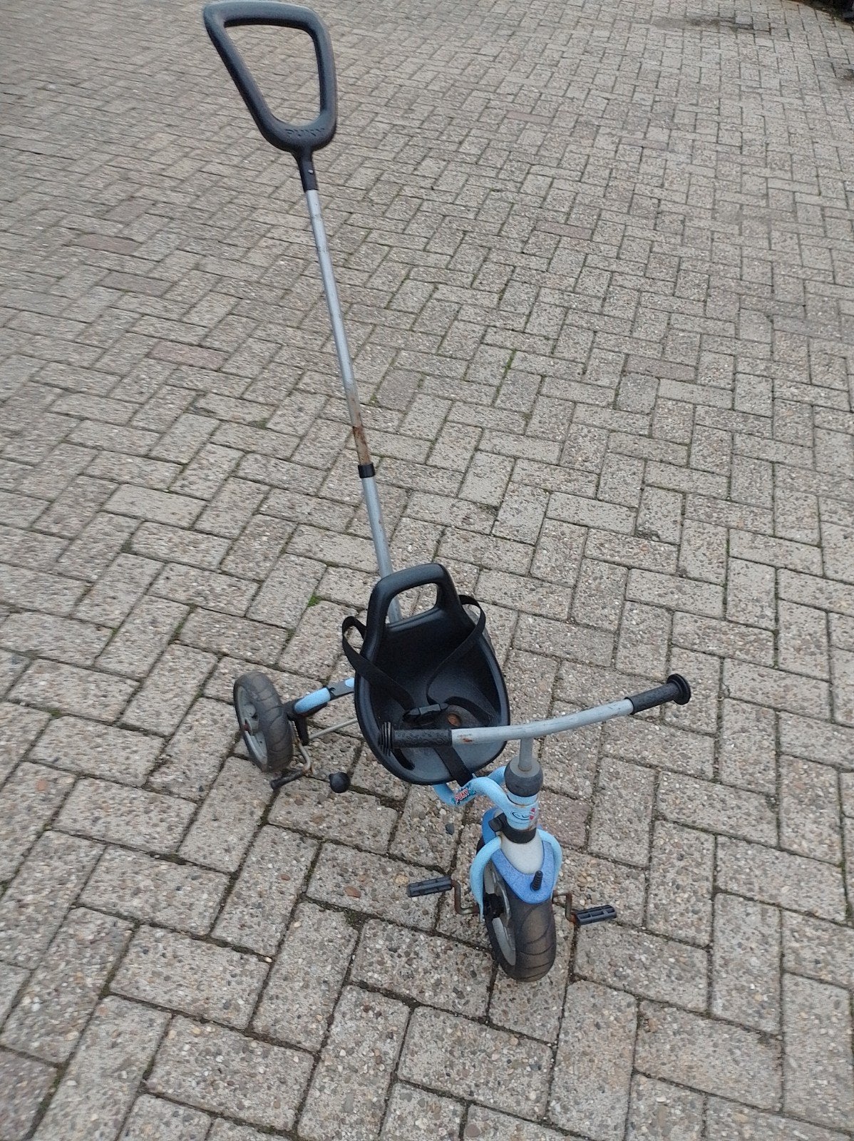 Puky driewieler met duwstang - Blauw, Terugtraprem, Puky, Ophalen of Verzenden, Verstelbare zitting