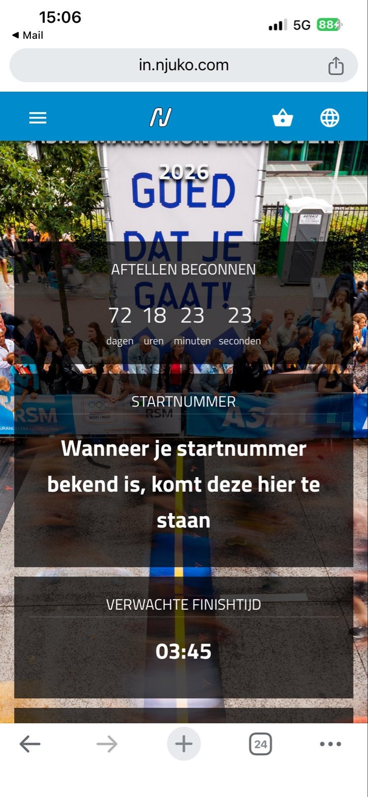 Startbewijs Marathon Eindhoven, Eén persoon, Oktober