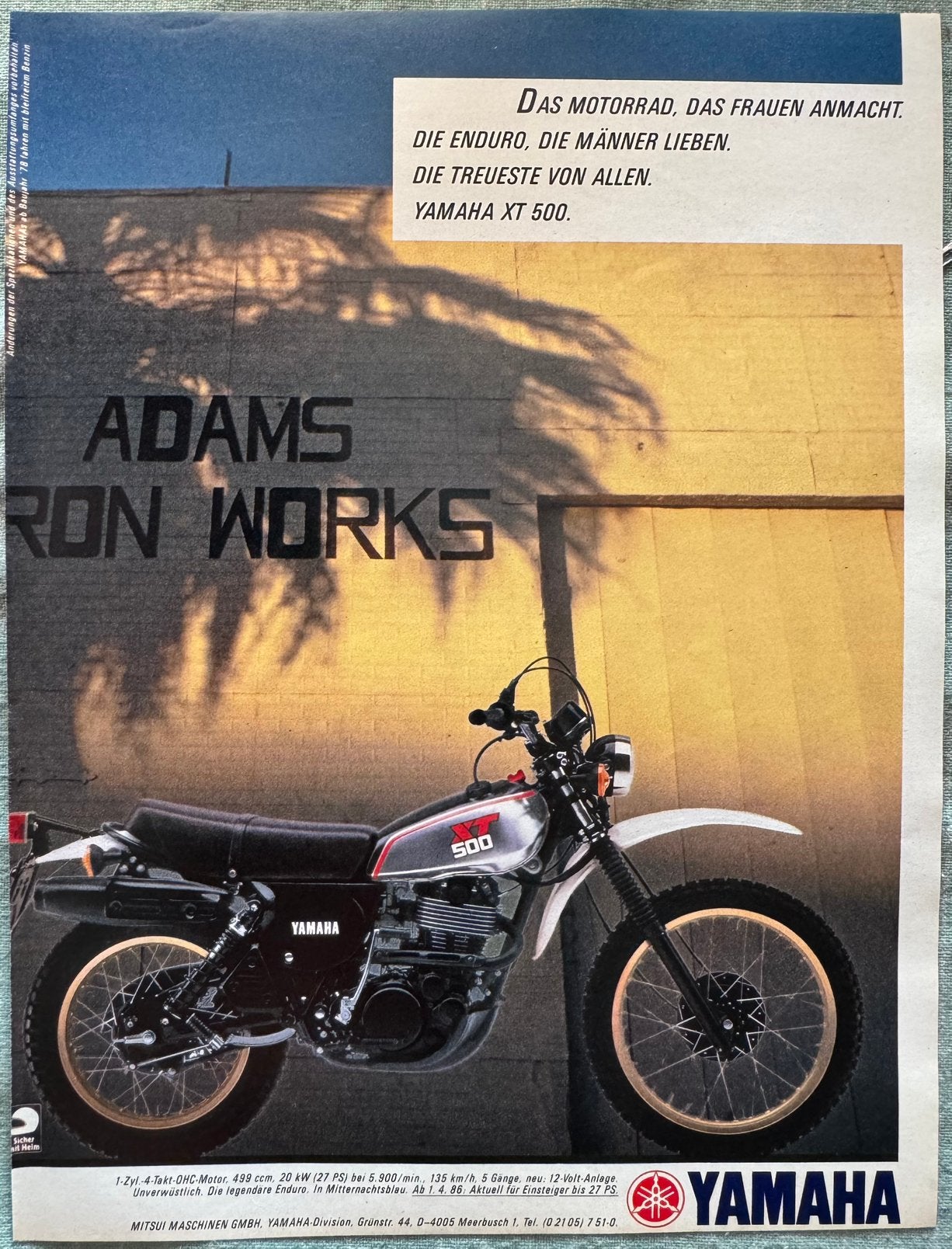 Advertentie Yamaha XT500, Verzenden, Yamaha