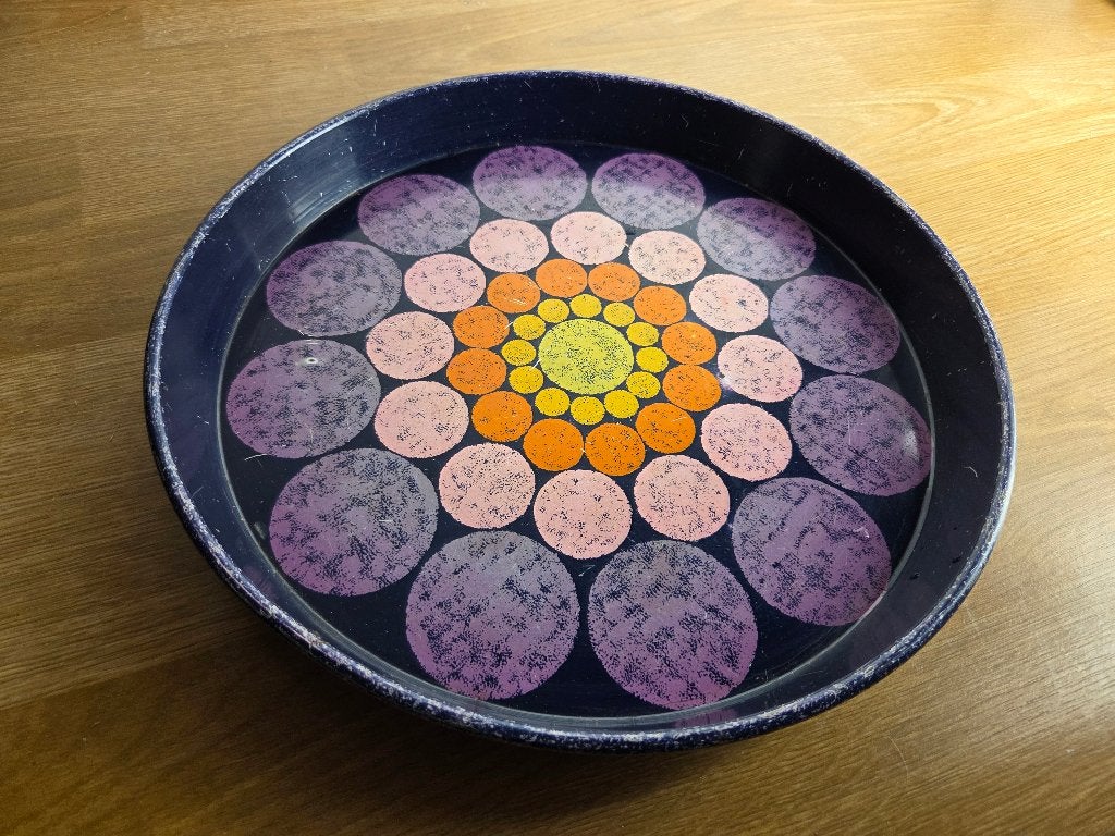 rond dienblad Worcester Ware - vintage, Gebruikt, Rond, Ophalen of Verzenden, Dienblad