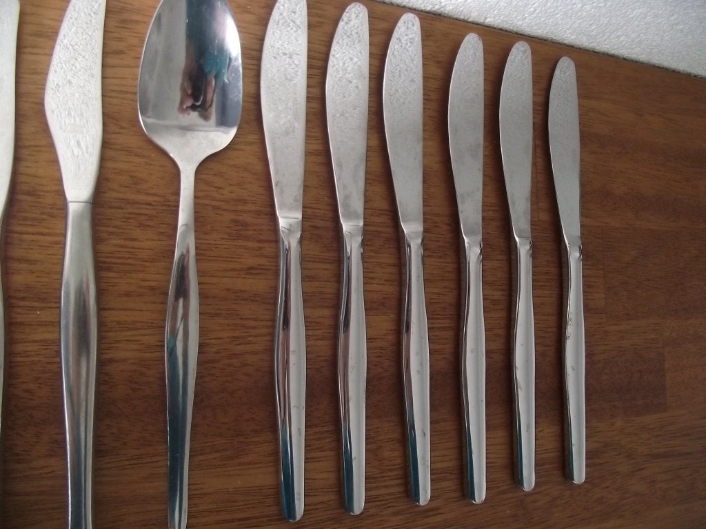 7 glans RVS Gero bestek model 730 Romanti 6 mes 1 lepel p st, Ophalen of Verzenden