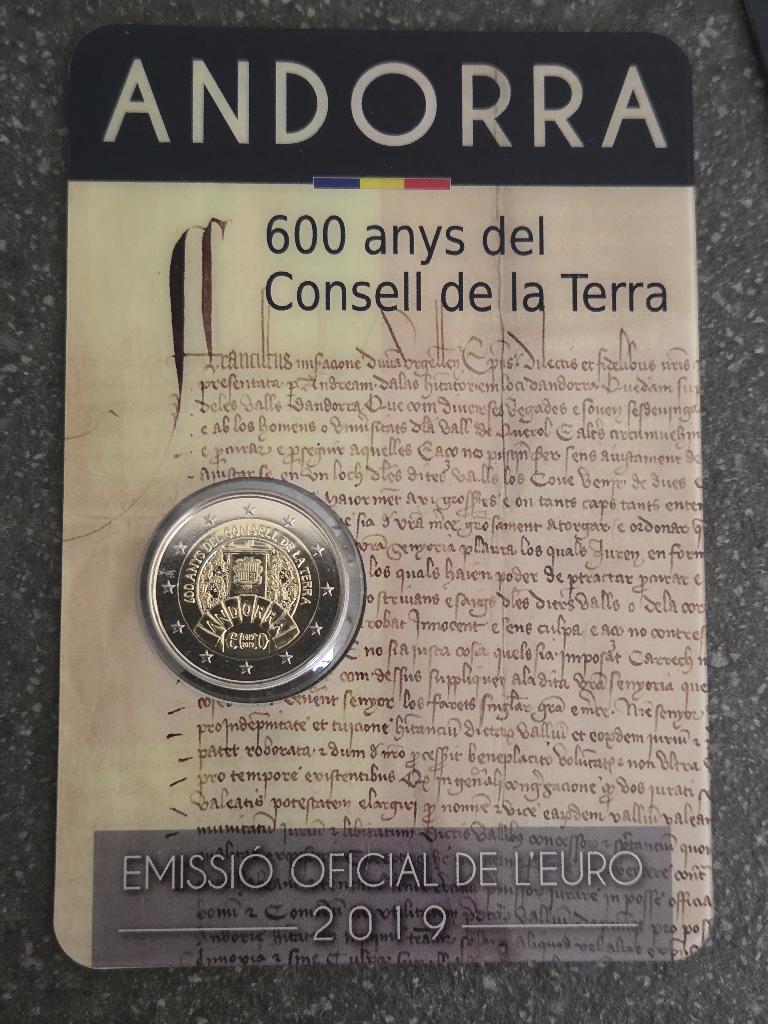 Andorra 2019 Coincard –Parlement van Andorra | €49,95, Ophalen of Verzenden, Overige landen, 2 euro, Losse munt