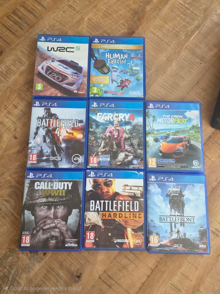 PS4 Games Bundel: Actie, Race & Meer (8 spellen), Spelcomputers en Games, Games | Sony PlayStation 4, Online, Gebruikt, Vanaf 18 jaar