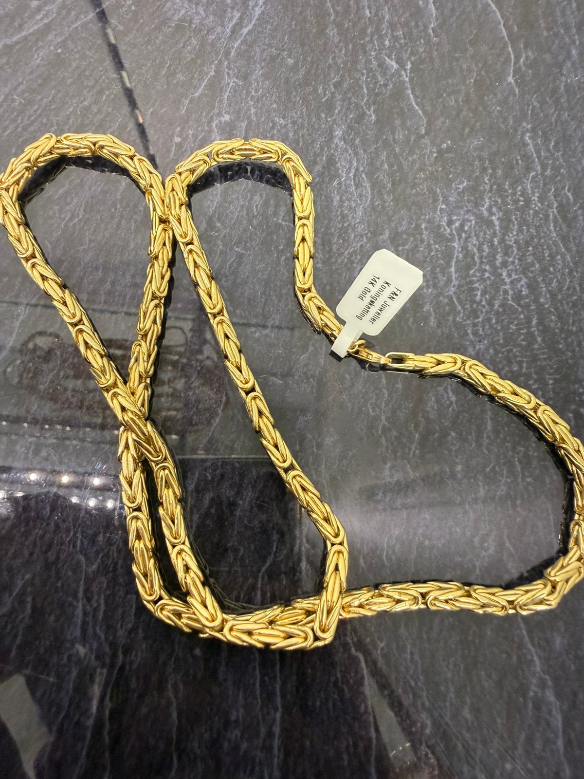 Prachtige 14k gouden koningsketting, Sieraden, Tassen en Uiterlijk, Kettingen, Ophalen of Verzenden, Nieuw, Goud, Goud